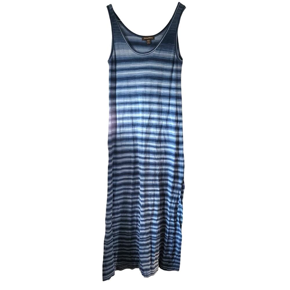 Tommy Bahama Ombre Blue Striped Sleeveless Tank Maxi Dress Medium